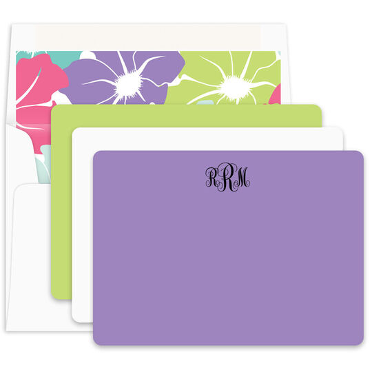 Hyacinth Flat Note Card Collection - Raised Ink